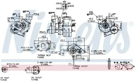 Турбіна VW LT 2.5TDI (66-75kw) (3 випуску) (074145701C) NISSENS 93027 Купити в Україні