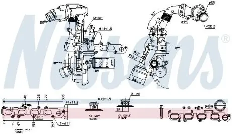 Турбіна VW T5/T6 2.0TDI 09- (Bi-Turbo) (замінено на 10009880098 + 59007118501) NISSENS 93516 Купити в Україні