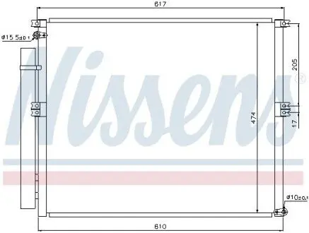 Конденсатор кондиціонера (з осушувачем) TOYOTA FJ CRUISER, LAND CRUISER PRADO 3.0D/4.0 09.02-12.11 NISSENS 940106 Купити в Україні