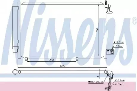 Конденсатор, система кондиціонування повітря NISSENS 940108 Купити в Україні