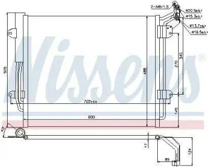 Конденсатор, система кондиціонування повітря NISSENS 940256 Купити в Україні