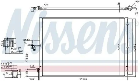Конденсатор, система кондиціонування повітря NISSENS 940412 Купити в Україні