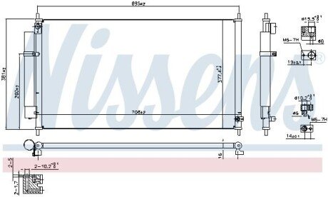 HONDA Радіатор кондиціонера (конденсатор) без осушувача CITY IV 1.3 05- NISSENS 940502 (фото 1)