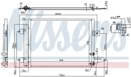 Конденсатор, система кондиціонування повітря NISSENS 940588
