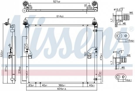 TOYOTA Радіатор кондиціонера (конденсатор) з осушувачем FJ CRUISER 4.0 4WD 06- NISSENS 940617 (фото 1)