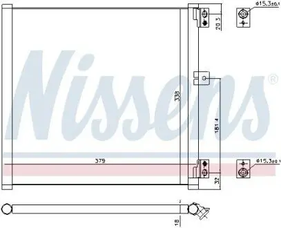 Конденсатор, система кондиціонування повітря NISSENS 940704