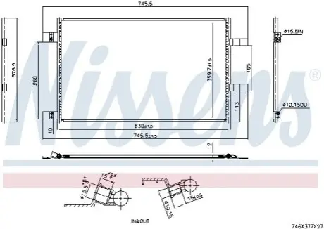 Конденсатор, система кондиціонування повітря NISSENS 940973 Купити в Україні
