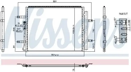 Конденсатор, система кондиціонування повітря NISSENS 940985 Купить в Украине