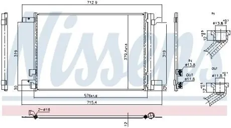 Конденсатор, система кондиціонування повітря NISSENS 940986 Купити в Україні