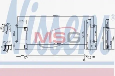 Конденсатор, система кондиционирования воздуха NISSENS 941073
