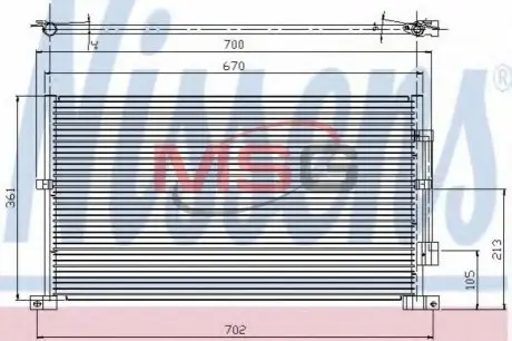 Конденсатор, система кондиціонування повітря NISSENS 94585 Купити в Україні