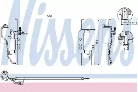 Конденсатор, система кондиціонування повітря NISSENS 94588 Купити в Україні