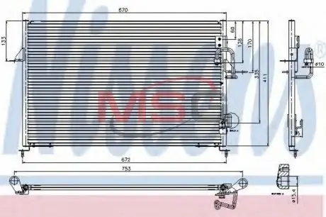 Конденсатор, система кондиціонування повітря NISSENS 94808 Купити в Україні