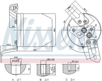 Осушитель кондиционера NISSENS 95196