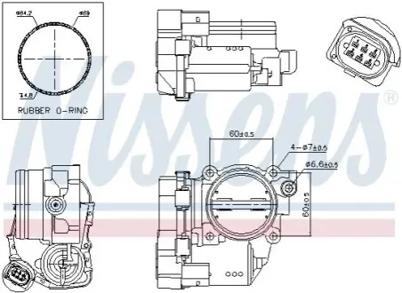 Повітряна заслінка AUDI A3 SEAT ALTEA, ALTEA XL, LEON, TOLEDO III SKODA OCTAVIA II VW EOS, GOLF PLUS V, GOLF V, JETTA III, PASSAT B6, TOURAN 2.0 05.03-11.10 NISSENS 955032 Купити в Україні