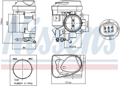 VW Дросельна заслонка Audi A3, Seat, Skoda Octavia II, Caddy III, Golf V,VI, Passat, Touran 1.6 03- NISSENS 955061 (фото 1)