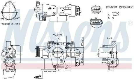 Воздушная заслонка FIAT 500, DOBLO, GRANDE PUNTO, PANDA, PUNTO, SEICENTO / 600 LANCIA Y, YPSILON 0.9-1.2LPG 05.91 NISSENS 955074