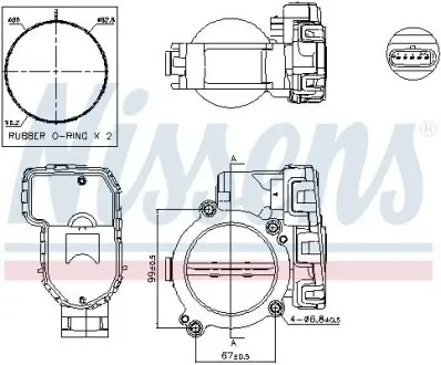 Воздушная заслонка MERCEDES A (W176), B SPORTS TOURER (W246, W242), C (A205), C (C204), C (C205), C T-MODEL (S204), C T-MODEL (S205), C (W204), C (W205), CLA (C117) 1.7D-3.0D 06.06 NISSENS 955076