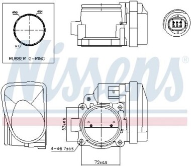 BMW Дросельна заслонка 3 (E46), 5 (E60), X3 (E83) NISSENS 955113 (фото 1)