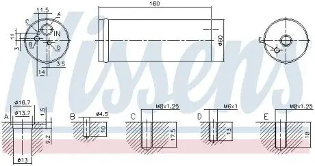 Осушувач, система кондиціонування повітря NISSENS 95524