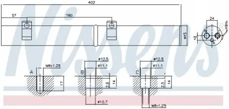 Осушувач, система кондиціонування повітря NISSENS 95596 Купити в Україні