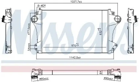 Интеркулер EURO 6 SCANIA G II, L, P II, R II, S DC07.108-OC13.104 09.16 NISSENS 961324