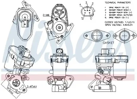 Клапан EGR ALFA ROMEO 159 CITROEN JUMPER III FIAT CROMA, DUCATO, GRANDE PUNTO, SEDICI FORD TRANSIT, TRANSIT TOURNEO LAND ROVER DEFENDER PEUGEOT BOXER 1.9D-3.2D 06.05 NISSENS 98151 Купити в Україні