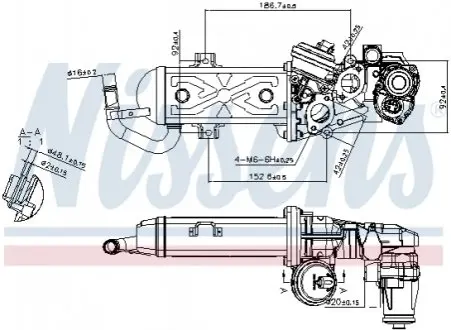 Клапан EGR (модуль з радіатором) AUDI A3, Q3, TT SEAT ALHAMBRA, ALTEA, ALTEA XL, IBIZA IV, IBIZA IV SC, IBIZA IV ST, LEON SKODA OCTAVIA II, SUPERB II, YETI VW BEETLE 1.4D/1.6D/2.0D 05.03-12.22 NISSENS 98178 Купити в Україні