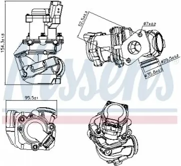 Клапан EGR MERCEDES C T-MODEL (S203), G (W463) CITROEN C1, C2, C2 ENTERPRISE, C3 I, C3 II, C3 PLURIEL, NEMO FORD FIESTA V, FIESTA VI, FOCUS I, FOCUS II, FUSION MAZDA 2 1.3D-2.7D 10.98 NISSENS 98188