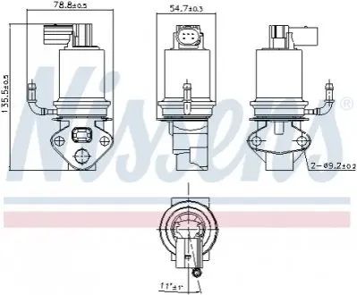Клапан EGR AUDI A3 SEAT ALHAMBRA, ALTEA, ALTEA XL, LEON, TOLEDO III SKODA OCTAVIA I, OCTAVIA II VW BORA, BORA I, CADDY III, GOLF IV, GOLF V, NEW BEETLE, POLO 1.4-2.0LPG 09.95-05.15 NISSENS 98201 Купити в Україні
