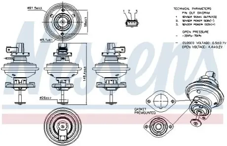 Клапан EGR BMW 1 (E81), 1 (E82), 1 (E87), 1 (E88), 3 (E90), 3 (E91), 3 (E92), 3 (E93), 5 (E60), 5 (E61), X3 (E83) MINI (R56), (R57), (R58), (R59), CLUBMAN (R55) 1.6D/2.0D 06.04-10.16 NISSENS 98208 Купити в Україні