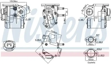 Клапан EGR AUDI A3 SKODA OCTAVIA II VW EOS, GOLF PLUS V, GOLF V, JETTA III, PASSAT B6, POLO IV, TOURAN 1.4/1.6 02.02-10.10 NISSENS 98236 Купити в Україні