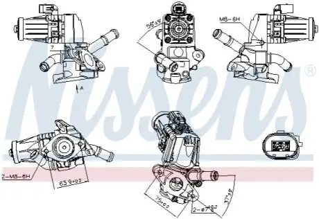 Клапан EGR CITROEN JUMPER III FORD RANGER, TOURNEO CUSTOM V362, TRANSIT, TRANSIT CUSTOM V362, TRANSIT TOURNEO, TRANSIT V363 LAND ROVER DEFENDER PEUGEOT BOXER 2.2D-3.2D 04.06 NISSENS 98238 Купити в Україні