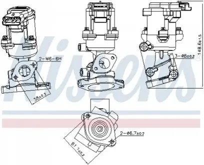Клапан EGR CITROEN C5 III, C6 JAGUAR S-TYPE II, XF I, XJ LAND ROVER DISCOVERY III, DISCOVERY IV, RANGE ROVER SPORT I PEUGEOT 407, 607 2.7D 06.04 NISSENS 98240 Купити в Україні
