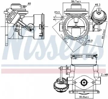 Клапан EGR VW TOUAREG 2.5D 01.03-05.10 NISSENS 98297 Купити в Україні