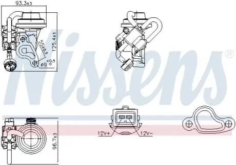 Клапан EGR MERCEDES C (CL203), C (W202), C (W203), C T-MODEL (S202), C T-MODEL (S203), CLK (A208), CLK (A209), CLK (C208), CLK (C209), CLS (C219), E (W210), E (W211), E T-MODEL (S210) 2.4-5.8 09.92 NISSENS 98344