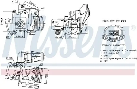 Клапан EGR VOLVO C30, C70 II, S40 II, S60 II, S80 II, V40, V50, V60 I, V70 III, XC60 I, XC70 II 2.0D/2.4D/2.4DH 03.06-07.18 NISSENS 98387 Купити в Україні