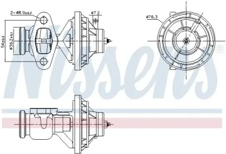 Клапан EGR VW CADDY III, GOLF V 1.9D/2.0D 10.03-08.10 NISSENS 98390 Купити в Україні