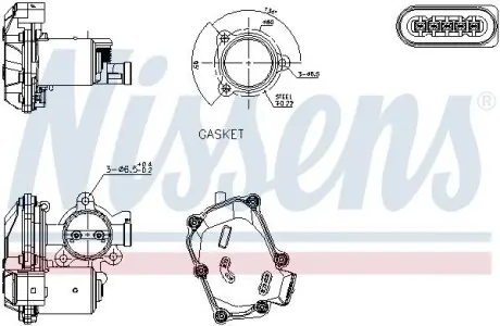 Клапан EGR AUDI A4 ALLROAD B8, A4 ALLROAD B9, A4 B8, A4 B9, A5, A6 C7, Q5 2.0D 11.07 NISSENS 98419 Купити в Україні