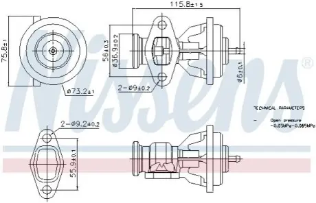 Клапан EGR MERCEDES E (VF210), E (W210), E T-MODEL (S210), G (W461), SPRINTER 2-T (B901, B902), SPRINTER 3-T (B903), SPRINTER 4-T (B904), V (638/2), VARIO (B667, B670, B668) 2.0D-4.3D 02.95 NISSENS 98439 Купити в Україні