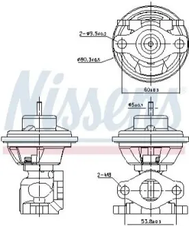 Клапан EGR HYUNDAI ACCENT II, ELANTRA III, HIGHWAY, MATRIX, SANTA FÉ I, TRAJET KIA CARENS I, CERATO I 1.5D/2.0D 03.01-08.10 NISSENS 98479 Купити в Україні