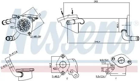 Охолоджувач відпрацьованих газів CITROEN JUMPER III FIAT DUCATO FORD TRANSIT, TRANSIT TOURNEO PEUGEOT BOXER 2.2D 04.06 NISSENS 989282 Купити в Україні