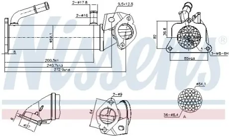 Радиатор отработавших газов NISSENS 989322 Купить в Украине