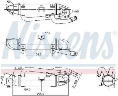 Охолоджувач відпрацьованих газів AUDI A4 B6, A4 B7 SKODA SUPERB I VW PASSAT B5.5 1.9D/2.0D 12.03-03.09 NISSENS 989414