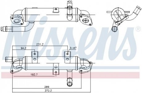 Радіатор рециркуляції ВГ VW Sharan 1.9 TDI 95-10 NISSENS 989417 (фото 1)
