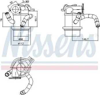 Охолоджувач відпрацьованих газів SKODA YETI VW BEETLE, CADDY ALLTRACK IV, CADDY IV, CC B7, GOLF VI, GOLF VII, JETTA IV, SCIROCCO III 2.0D 11.09-09.20 NISSENS 989421 Купити в Україні