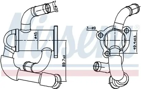 Охолоджувач відпрацьованих газів ALFA ROMEO MITO FIAT DOBLO, DOBLO CARGO, FIORINO, GRANDE PUNTO, LINEA, PUNTO, PUNTO EVO, QUBO OPEL AGILA A, AGILA B, ASTRA H, COMBO, COMBO TOUR 1.3D 06.03 NISSENS 989433 Купити в Україні