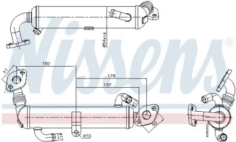 Охолоджувач відпрацьованих газів OPEL ASTRA H, ASTRA H GTC, COMBO, COMBO TOUR, CORSA C, MERIVA A 1.7D 06.03 NISSENS 989434 Купити в Україні