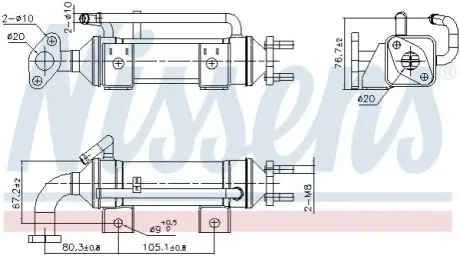 Охолоджувач відпрацьованих газів FORD RANGER MAZDA BT-50 2.5D/3.0D 05.06-12.15 NISSENS 989435 Купити в Україні