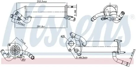 Охолоджувач відпрацьованих газів FORD TRANSIT 2.4D 04.06-08.14 NISSENS 989449 Купити в Україні